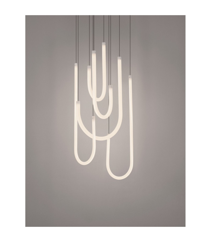 Topaz Cluster Pendant Ceiling Light Matt Black Triac Dimmable LED 55W 3850lm 3000K-5