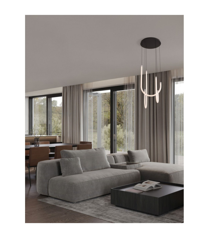 Topaz Cluster Pendant Ceiling Light Matt Black Triac Dimmable LED 40W 2800lm 3000K-2