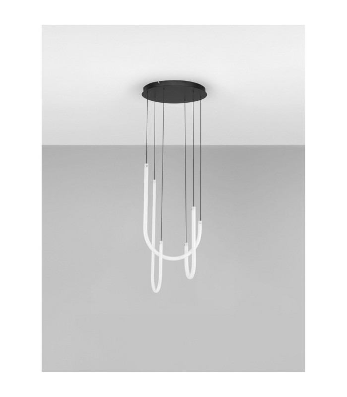 Topaz Cluster Pendant Ceiling Light Matt Black Triac Dimmable LED 40W 2800lm 3000K-3