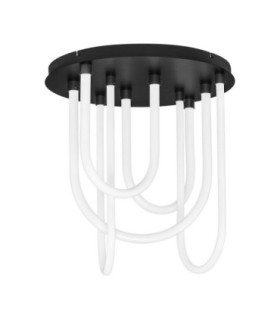 Topaz Integrated LED Semi Flush Ceiling Light Matt Black Triac Dimmable LED 55W 3850lm 3000K-1