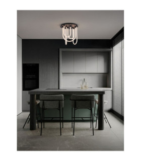 Topaz Integrated LED Semi Flush Ceiling Light Matt Black Triac Dimmable LED 55W 3850lm 3000K-2