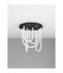 Topaz Integrated LED Semi Flush Ceiling Light Matt Black Triac Dimmable LED 55W 3850lm 3000K-3