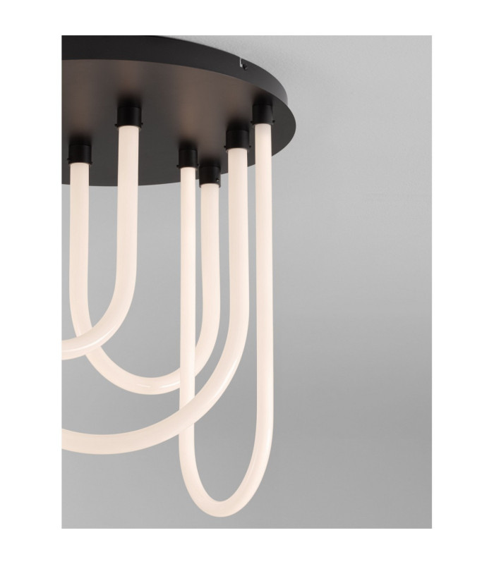 Topaz Integrated LED Semi Flush Ceiling Light Matt Black Triac Dimmable LED 55W 3850lm 3000K-6