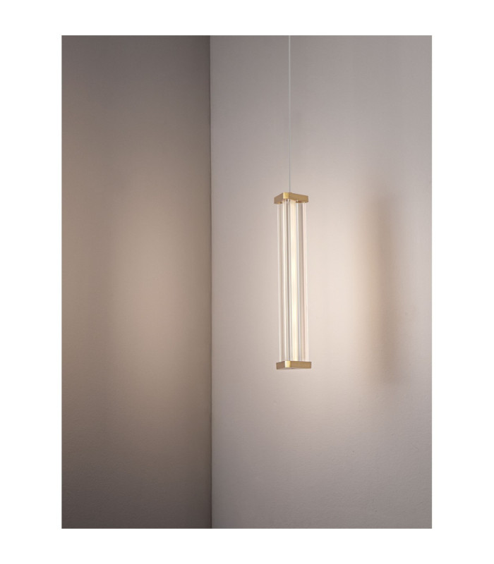 Pheme Slim Pendant Ceiling Light Brushed Gold Triac Dimmable LED 6W 398lm 3000K-6