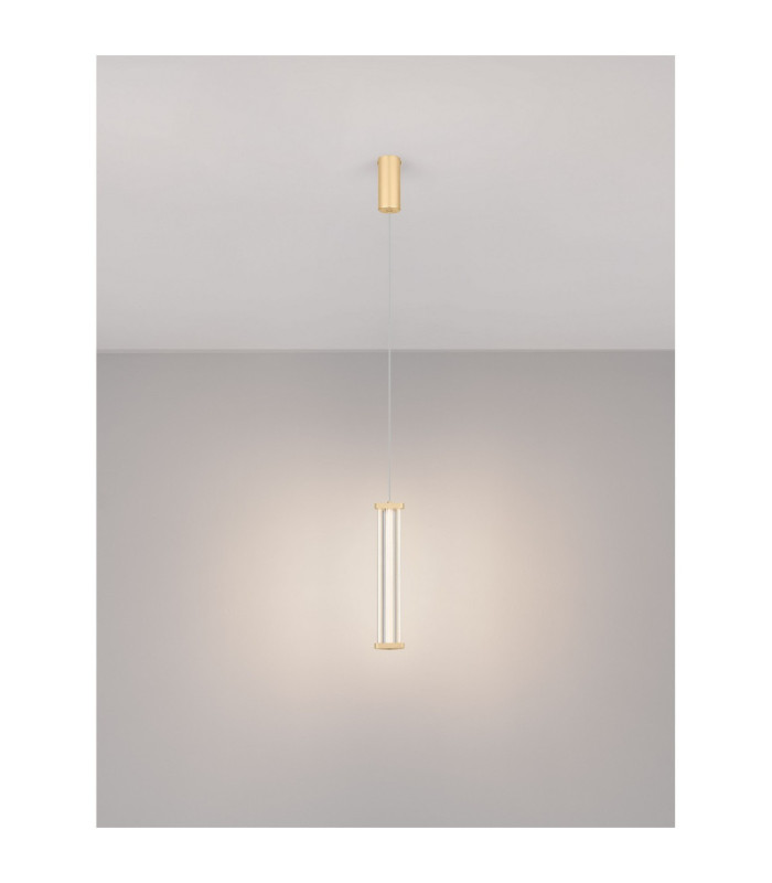 Pheme Slim Pendant Ceiling Light Brushed Gold Triac Dimmable LED 6W 398lm 2700K-4