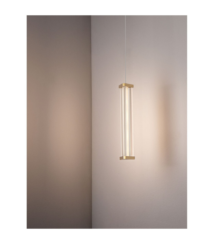 Pheme Slim Pendant Ceiling Light Brushed Gold Triac Dimmable LED 6W 398lm 2700K-5