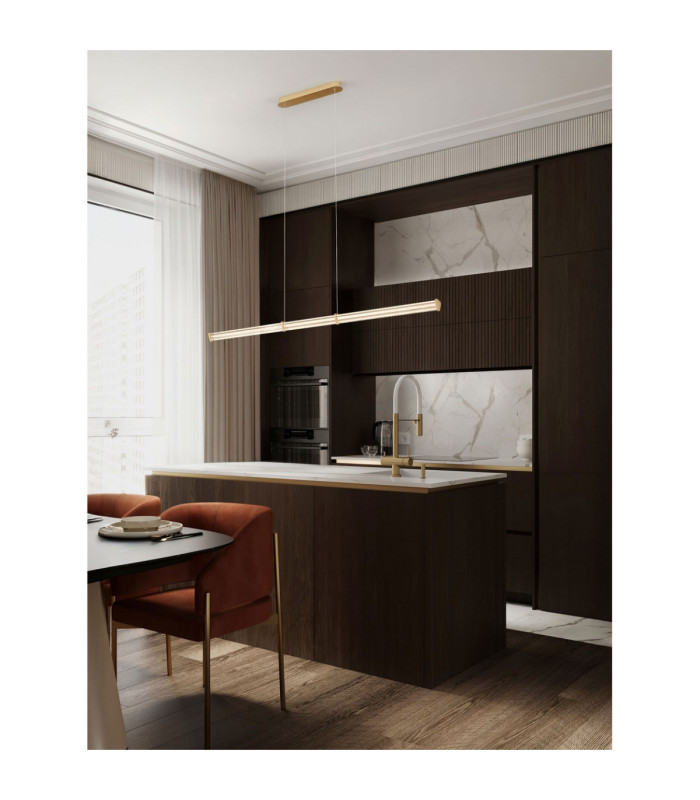 Pheme Bar Pendant Ceiling Light Brushed Gold Triac Dimmable LED 21W 1470lm 2700K-6