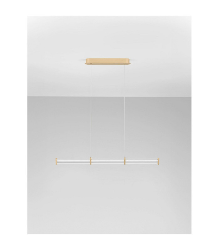 Pheme Bar Pendant Ceiling Light Brushed Gold Triac Dimmable LED 13W 910lm 3000K-3