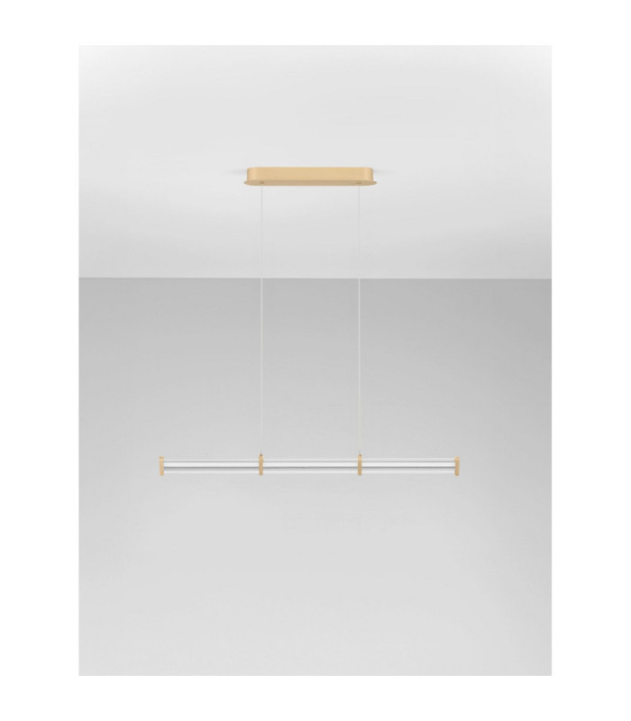 Pheme Bar Pendant Ceiling Light Brushed Gold Triac Dimmable LED 13W 910lm 2700K-3