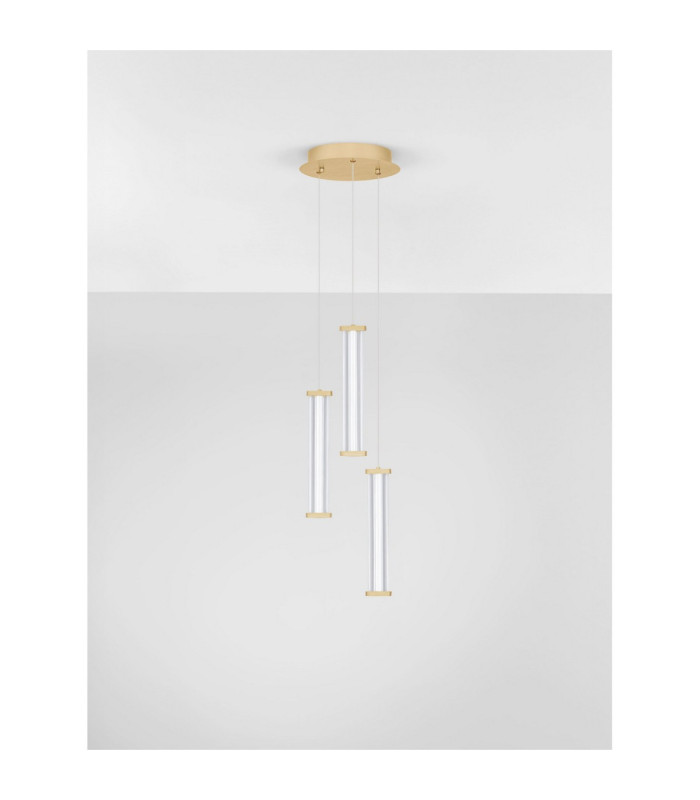 Pheme Cluster Pendant Ceiling Light Brushed Gold Triac Dimmable LED 13W 910lm 3000K-3