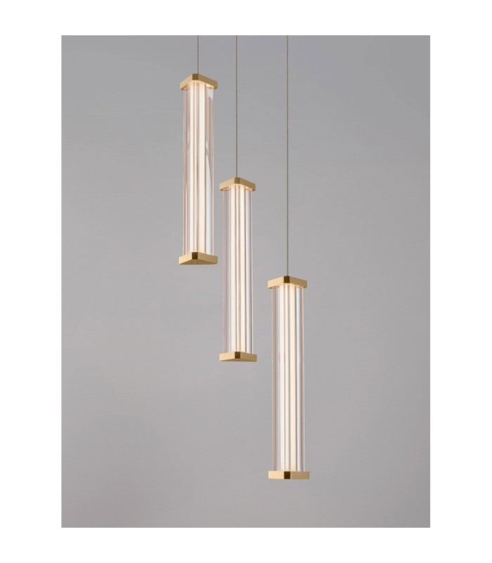 Pheme Cluster Pendant Ceiling Light Brushed Gold Triac Dimmable LED 13W 910lm 3000K-5