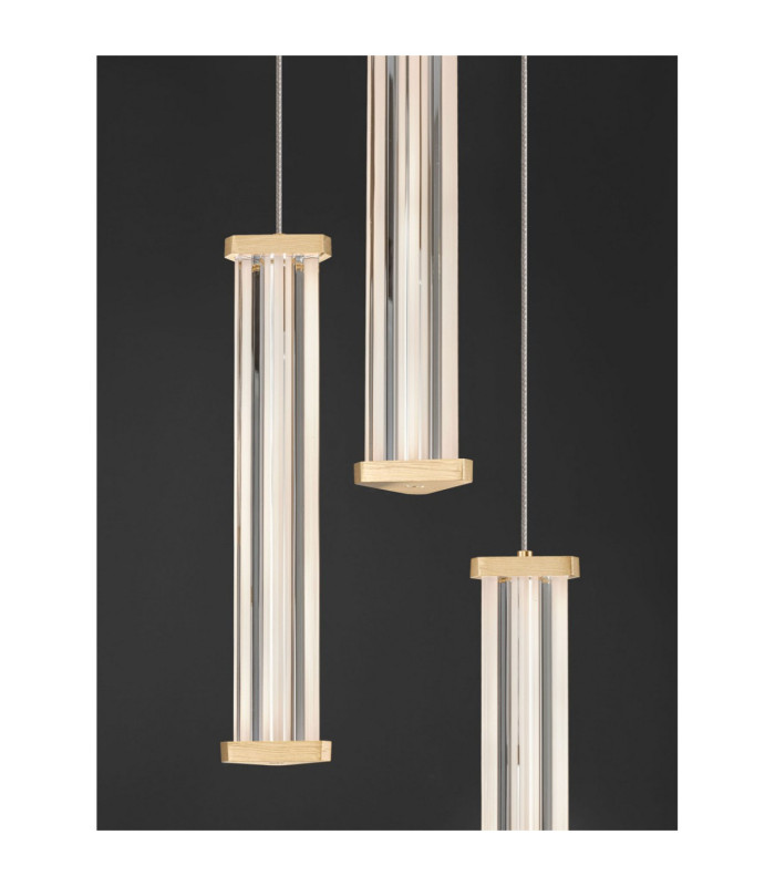 Pheme Cluster Pendant Ceiling Light Brushed Gold Triac Dimmable LED 13W 910lm 3000K-6