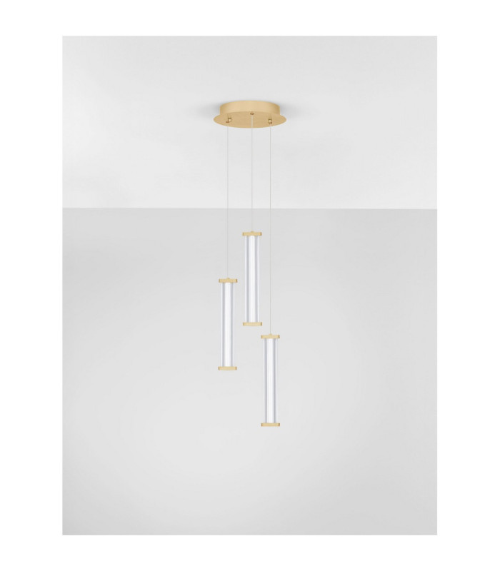 Pheme Cluster Pendant Ceiling Light Brushed Gold Triac Dimmable LED 13W 910lm 2700K-3