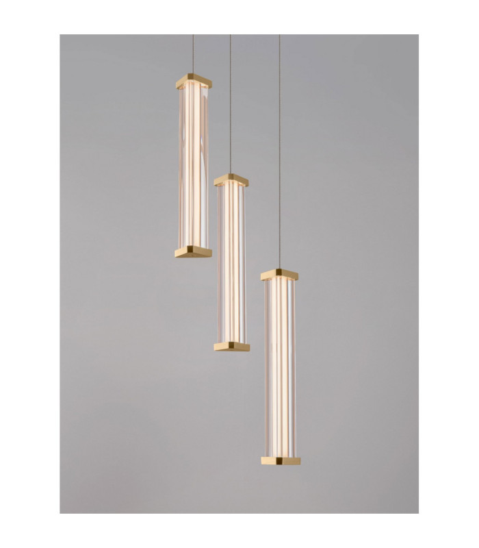 Pheme Cluster Pendant Ceiling Light Brushed Gold Triac Dimmable LED 13W 910lm 2700K-5