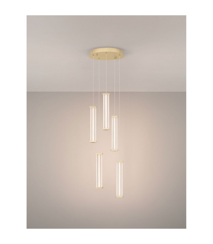 Pheme Cluster Pendant Ceiling Light Brushed Gold Triac Dimmable LED 21W 1470lm 3000K-4
