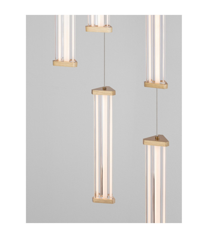 Pheme Cluster Pendant Ceiling Light Brushed Gold Triac Dimmable LED 21W 1470lm 3000K-5