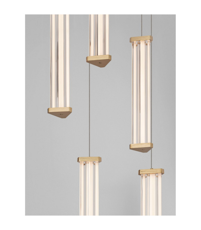 Pheme Cluster Pendant Ceiling Light Brushed Gold Triac Dimmable LED 21W 1470lm 3000K-6