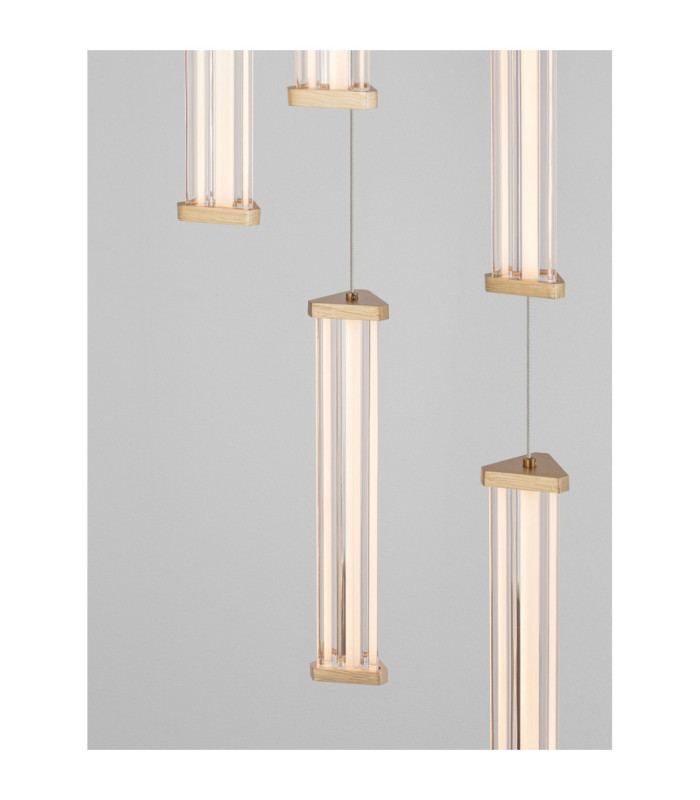 Pheme Cluster Pendant Ceiling Light Brushed Gold Triac Dimmable LED 21W 1470lm 2700K-5