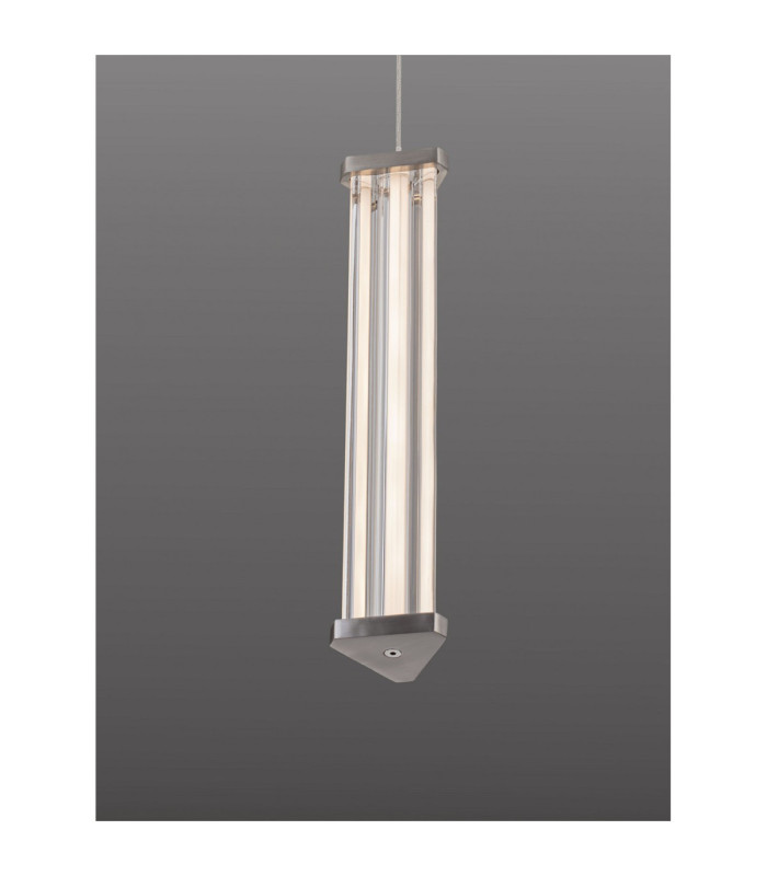 Pheme Slim Pendant Ceiling Light Matt Black Satin Nickel Triac Dimmable LED 6W 398lm 3000K-5