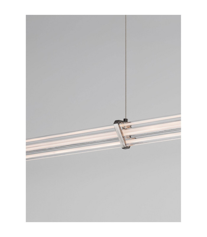 Pheme Bar Pendant Ceiling Light Matt Black Satin Nickel Triac Dimmable LED 21W 1470lm 3000K-6