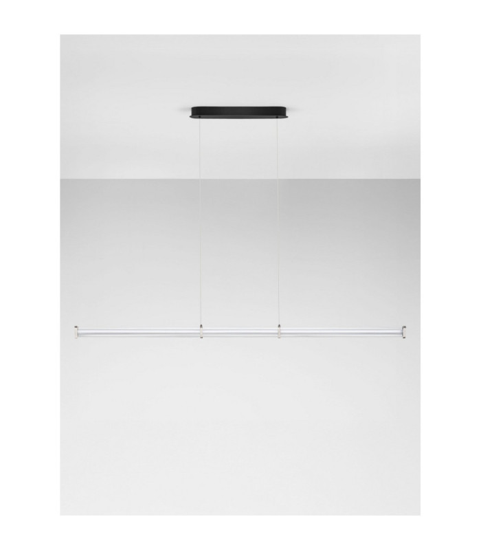 Pheme Bar Pendant Ceiling Light Matt Black Satin Nickel Triac Dimmable LED 21W 1470lm 2700K-3