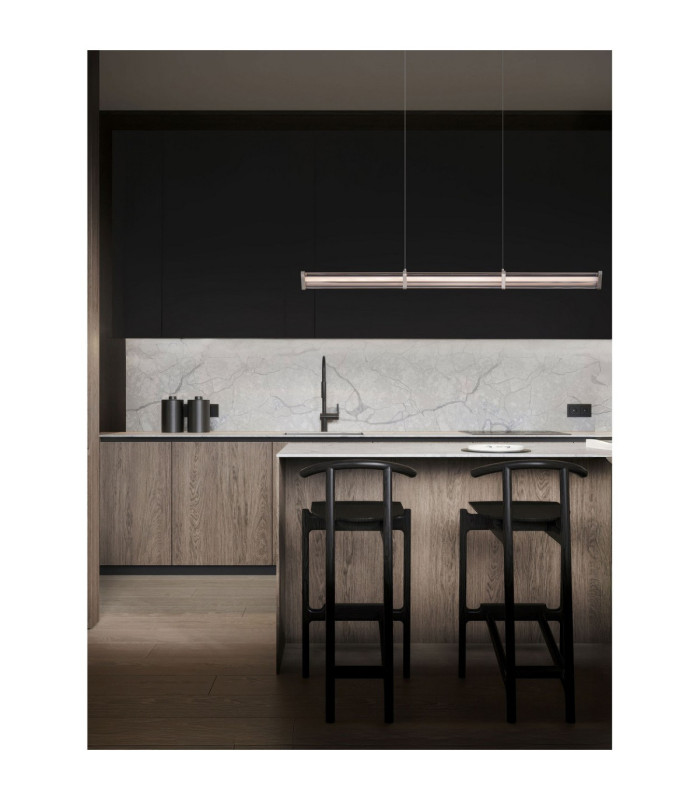 Pheme Bar Pendant Ceiling Light Matt Black Satin Nickel Triac Dimmable LED 13W 910lm 3000K-2
