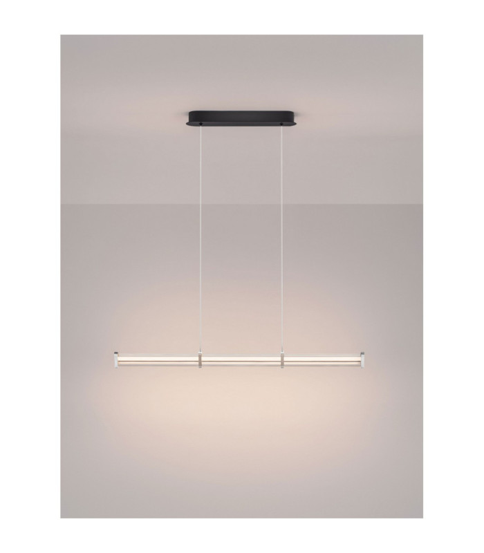 Pheme Bar Pendant Ceiling Light Matt Black Satin Nickel Triac Dimmable LED 13W 910lm 3000K-4