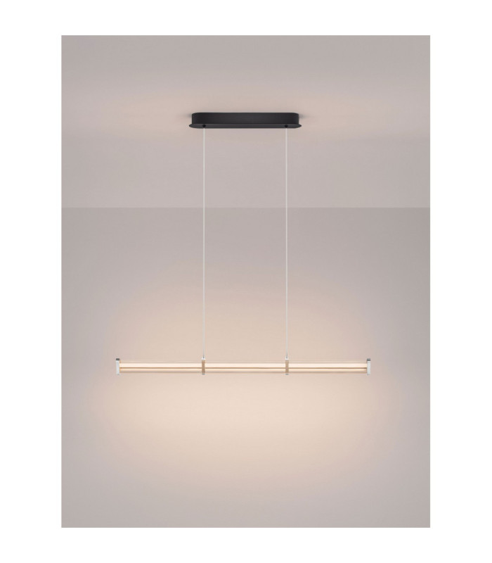 Pheme Bar Pendant Ceiling Light Matt Black Satin Nickel Triac Dimmable LED 13W 910lm 2700K-4