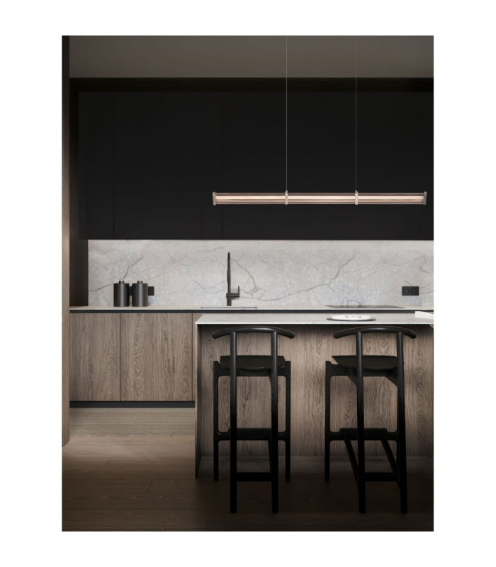 Pheme Bar Pendant Ceiling Light Matt Black Satin Nickel Triac Dimmable LED 13W 910lm 2700K-7