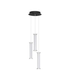Pheme Cluster Pendant Ceiling Light Matt Black Satin Nickel Triac Dimmable LED 13W 910lm 3000K-1