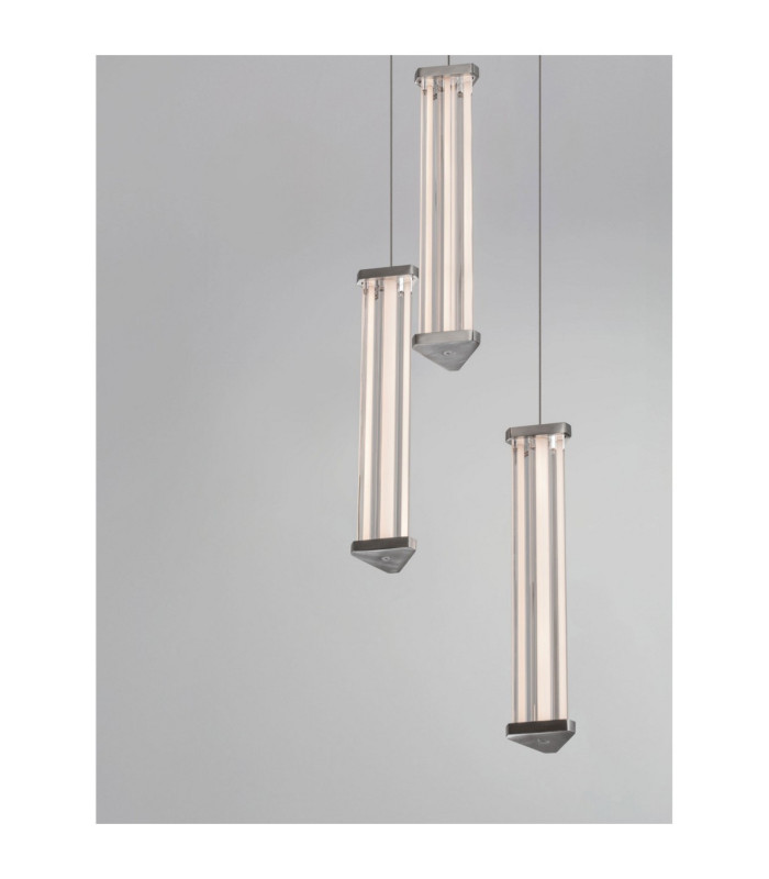 Pheme Cluster Pendant Ceiling Light Matt Black Satin Nickel Triac Dimmable LED 13W 910lm 3000K-5