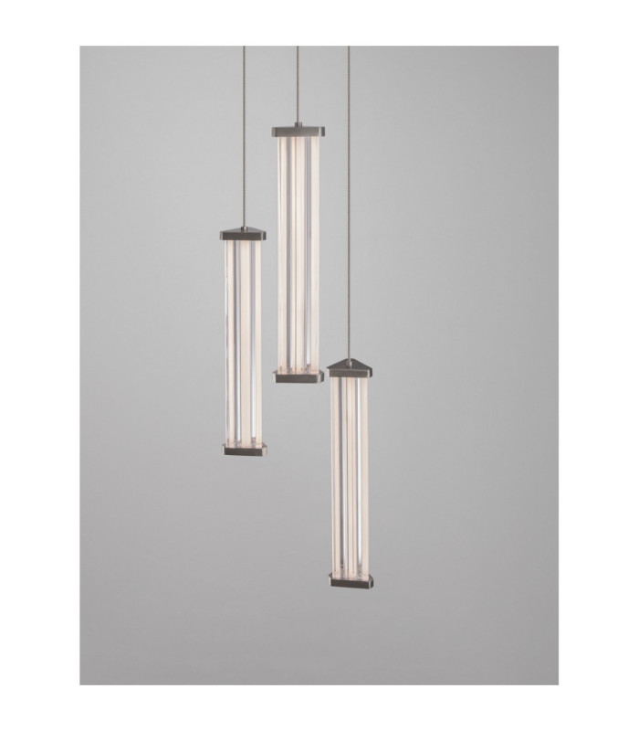 Pheme Cluster Pendant Ceiling Light Matt Black Satin Nickel Triac Dimmable LED 13W 910lm 3000K-6