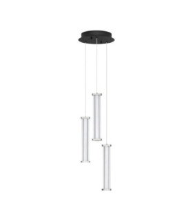 Pheme Cluster Pendant Ceiling Light Matt Black Satin Nickel Triac Dimmable LED 13W 910lm 2700K-1