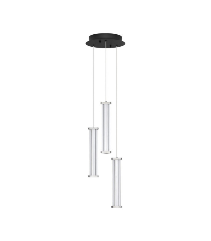 Pheme Cluster Pendant Ceiling Light Matt Black Satin Nickel Triac Dimmable LED 13W 910lm 2700K-1