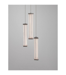 Pheme Cluster Pendant Ceiling Light Matt Black Satin Nickel Triac Dimmable LED 13W 910lm 2700K-2