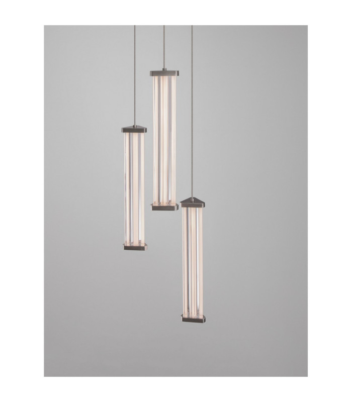 Pheme Cluster Pendant Ceiling Light Matt Black Satin Nickel Triac Dimmable LED 13W 910lm 2700K-2