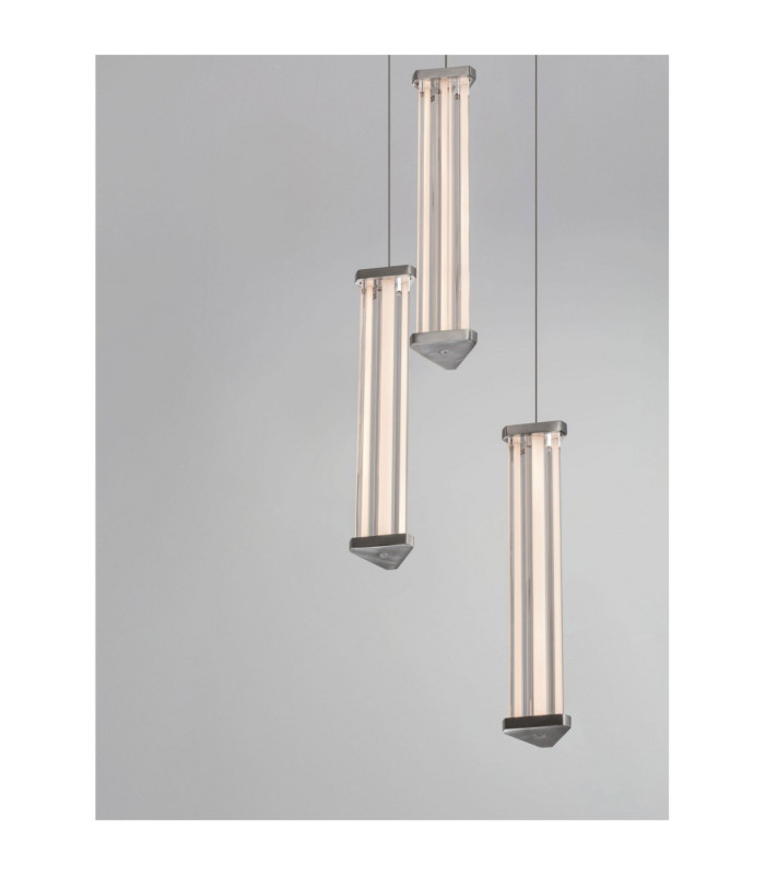 Pheme Cluster Pendant Ceiling Light Matt Black Satin Nickel Triac Dimmable LED 13W 910lm 2700K-5