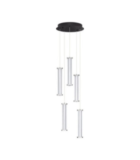 Pheme Cluster Pendant Ceiling Light Matt Black Satin Nickel Triac Dimmable LED 21W 1470lm 3000K-1
