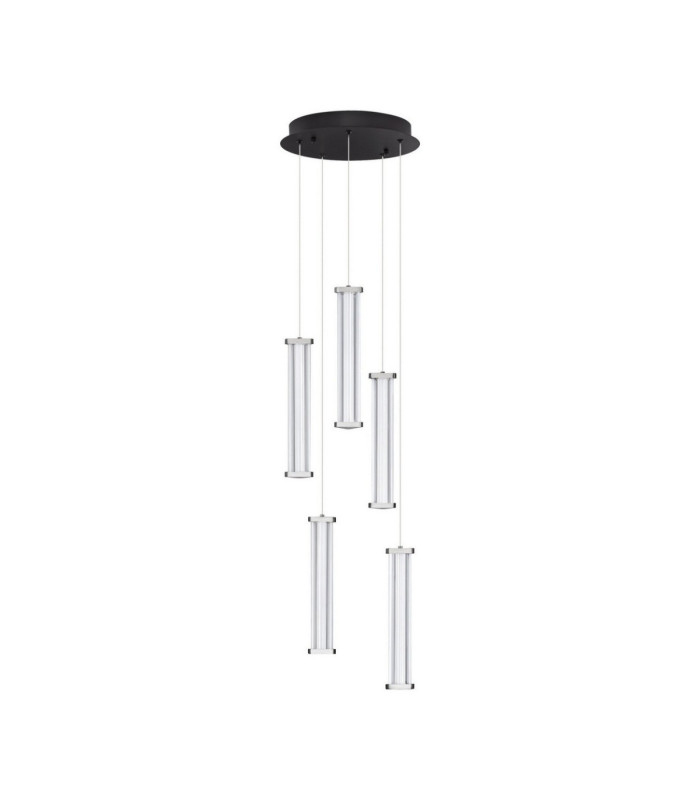 Pheme Cluster Pendant Ceiling Light Matt Black Satin Nickel Triac Dimmable LED 21W 1470lm 3000K-1