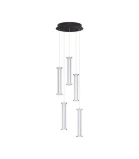 Pheme Cluster Pendant Ceiling Light Matt Black Satin Nickel Triac Dimmable LED 21W 1470lm 2700K-1