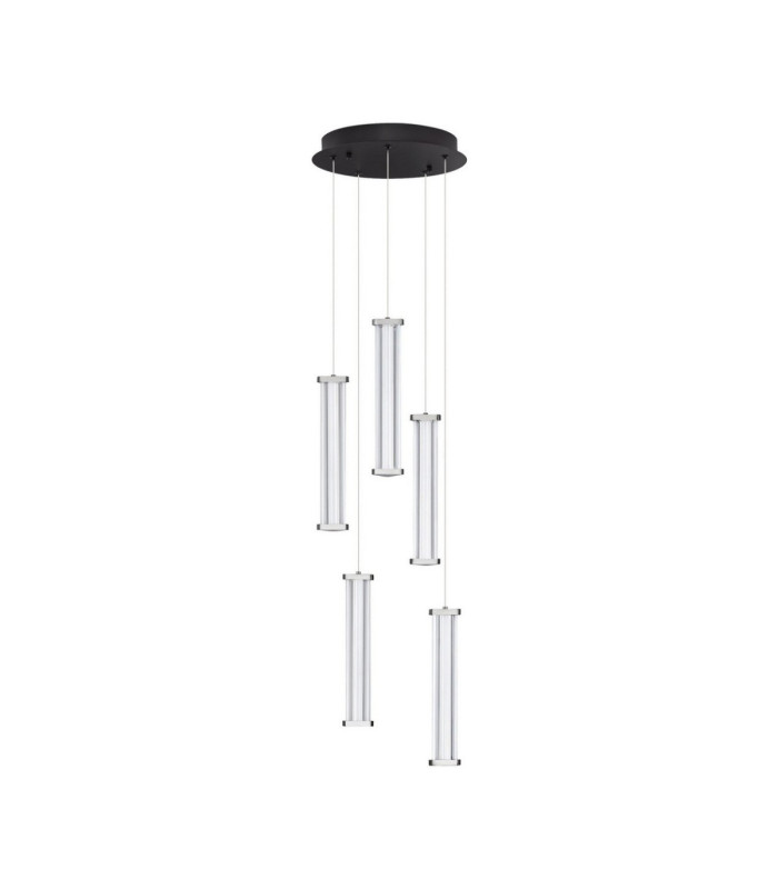 Pheme Cluster Pendant Ceiling Light Matt Black Satin Nickel Triac Dimmable LED 21W 1470lm 2700K-1