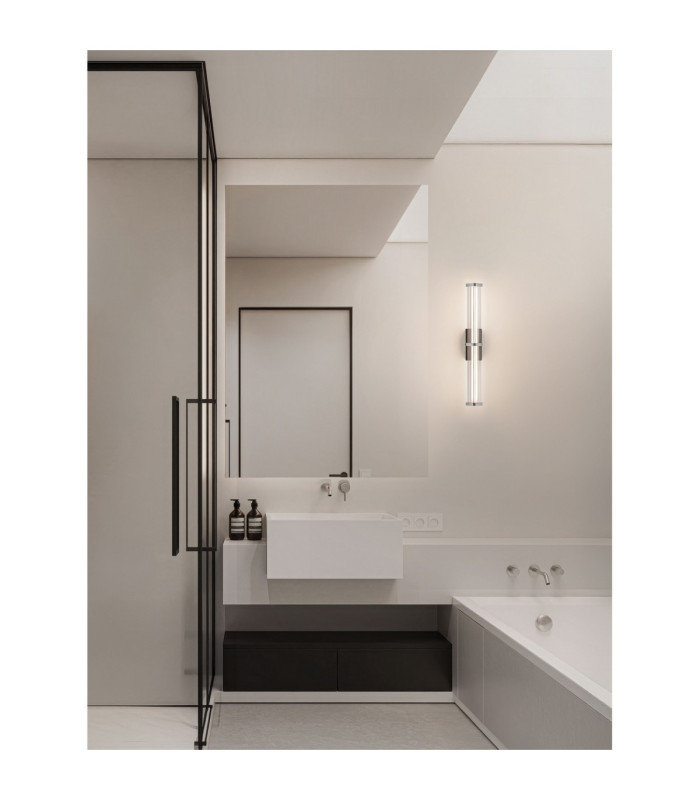 Pheme Bathroom Wall Lamp Matt Black Satin Nickel Triac Dimmable LED 7W 516lm IP44 3000K-2