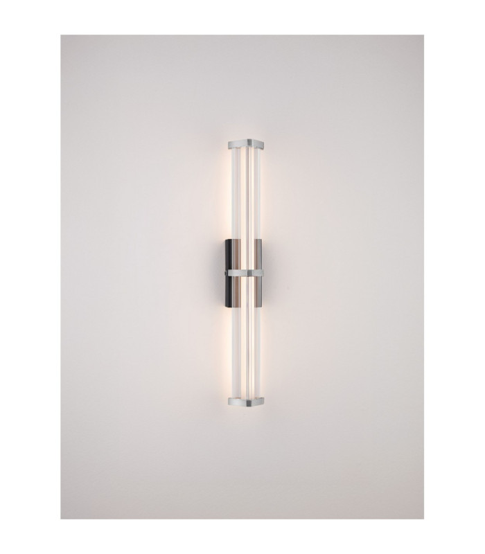 Pheme Bathroom Wall Lamp Matt Black Satin Nickel Triac Dimmable LED 7W 516lm IP44 2700K-4