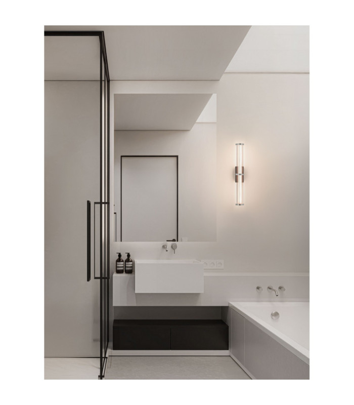 Pheme Bathroom Wall Lamp Matt Black Satin Nickel Triac Dimmable LED 7W 516lm IP44 2700K-6