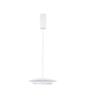 Olos 35cm Dome Pendant Ceiling Light Sandy White Chrome Triac Dimmable LED 21W 918lm 3000K-1