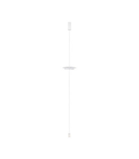 Olos 35cm Pendant Ceiling Light Sandy White Chrome Triac Dimmable LED 21W 918lm 3000K-1