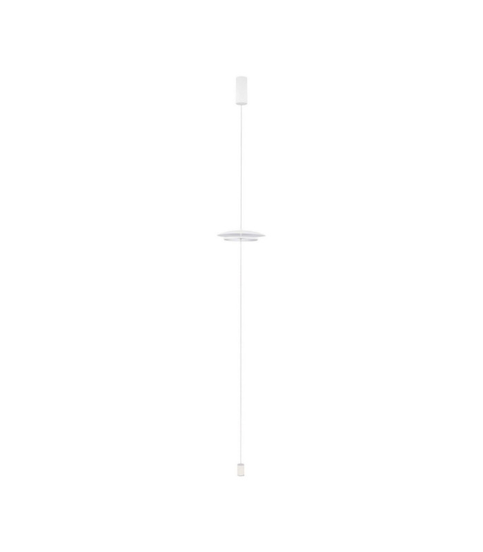 Olos 35cm Pendant Ceiling Light Sandy White Chrome Triac Dimmable LED 21W 918lm 3000K-1