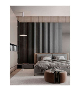 Olos 35cm Pendant Ceiling Light Sandy White Chrome Triac Dimmable LED 21W 918lm 3000K-2