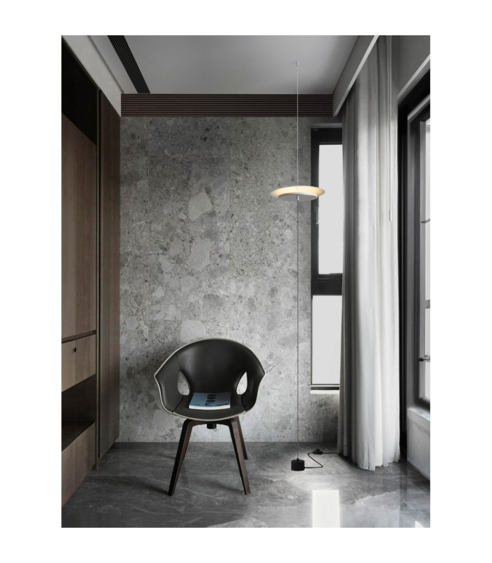 Olos Integrated LED Pendant Ceiling Light Sandy White Chrome Dimmable LED 21W 918lm 3000K-2