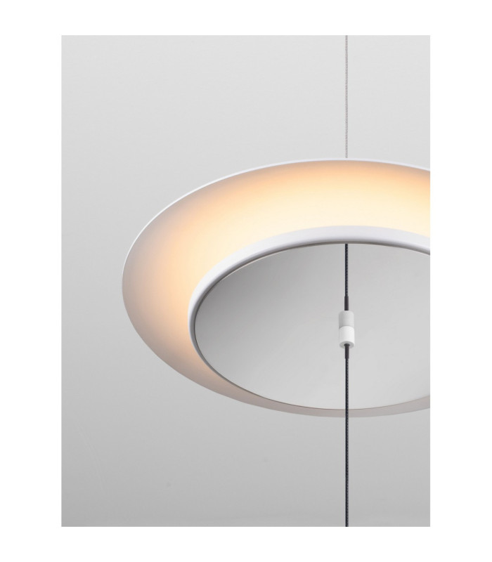 Olos Integrated LED Pendant Ceiling Light Sandy White Chrome Dimmable LED 21W 918lm 3000K-4